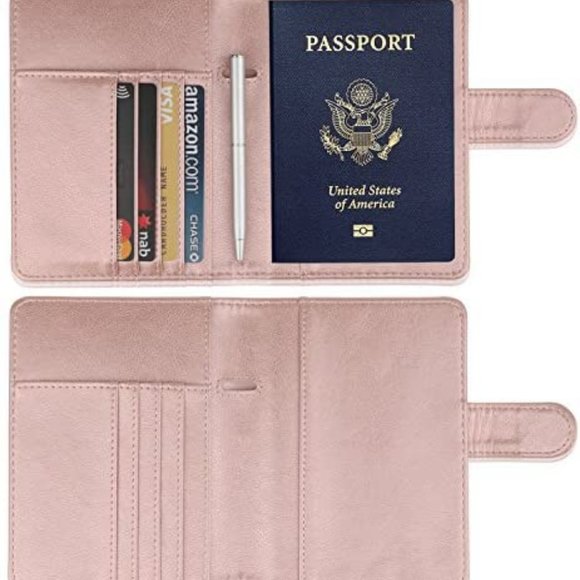 Leather Rose Gold passport Holder Brand New - Picture 4 of 8